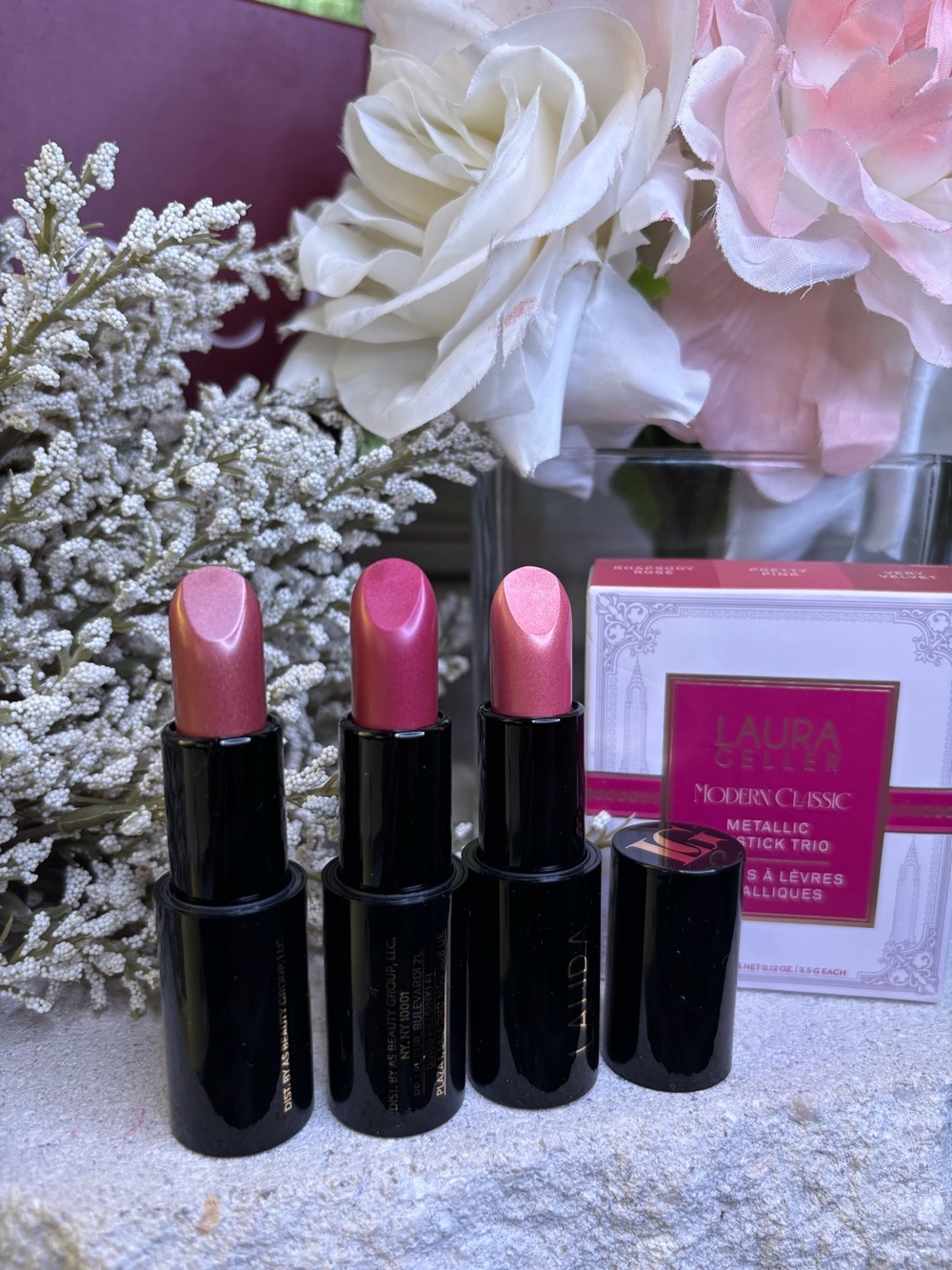 NIB - Laura Geller - Metallic Lipstick Trio - Modern Classic